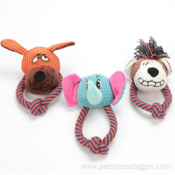 Cartoon interactive chewing squeaky plush dog toys